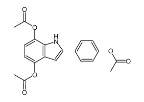 4,7-diacetoxy-2-(4-acetoxy-phenyl)-indole结构式