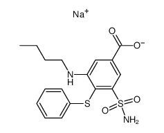 Sodium; 3-butylamino-4-phenylsulfanyl-5-sulfamoyl-benzoate结构式