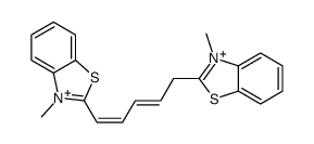 3-methyl-2-[5-(3-methyl-1,3-benzothiazol-3-ium-2-yl)penta-1,3-dienyl]-1,3-benzothiazol-3-ium结构式