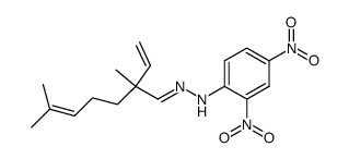 N-[2,6-Dimethyl-2-vinyl-hept-5-en-(Z)-ylidene]-N'-(2,4-dinitro-phenyl)-hydrazine结构式