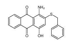 1-amino-2-benzylsulfanyl-4-hydroxyanthracene-9,10-dione Structure