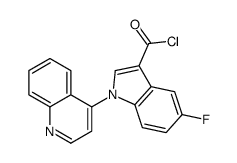 5-fluoro-1-quinolin-4-ylindole-3-carbonyl chloride结构式