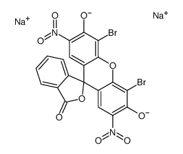 disodium,4',5'-dibromo-2',7'-dinitro-3-oxospiro[2-benzofuran-1,9'-xanthene]-3',6'-diolate结构式