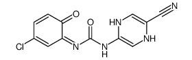 1-(3-chloro-6-oxocyclohexa-2,4-dien-1-ylidene)-3-(5-cyano-1,4-dihydropyrazin-2-yl)urea Structure