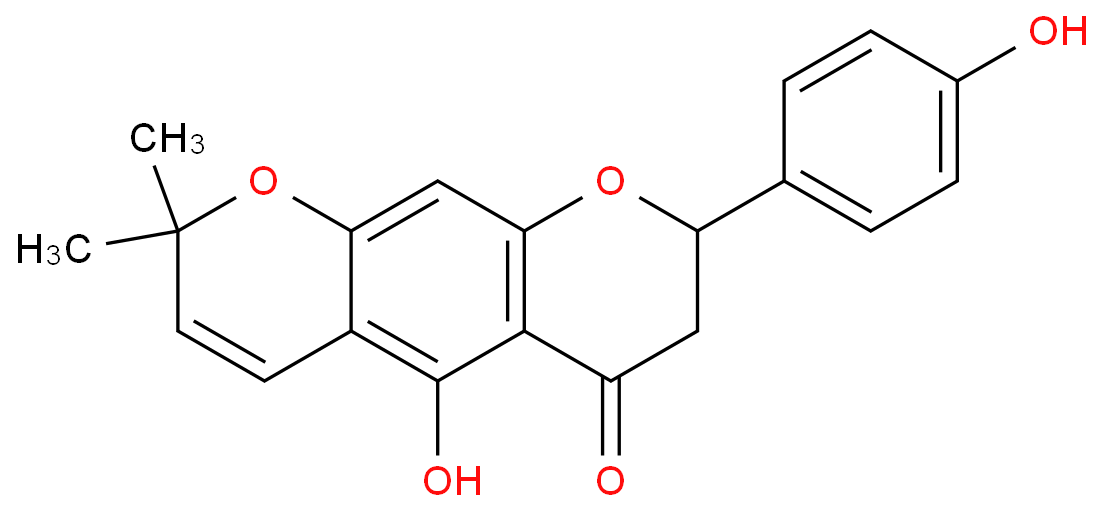 5-hydroxy-2-(4-hydroxy-phenyl)-8,8-dimethyl-2,3-dihydro-8H-pyrano[3,2-g]chromen-4-one Structure