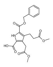 5-benzyloxycarbonyl-4-(2-methoxycarbonylethyl)-3methoxycarbonylmethylpyrrole-2-carboxylic acid结构式