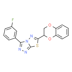 6-(2,3-Dihydro-1,4-benzodioxin-2-yl)-3-(3-fluorophenyl)[1,2,4]triazolo[3,4-b][1,3,4]thiadiazole结构式