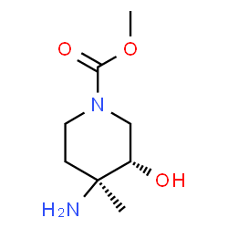 1-Piperidinecarboxylicacid,4-amino-3-hydroxy-4-methyl-,methylester, Structure