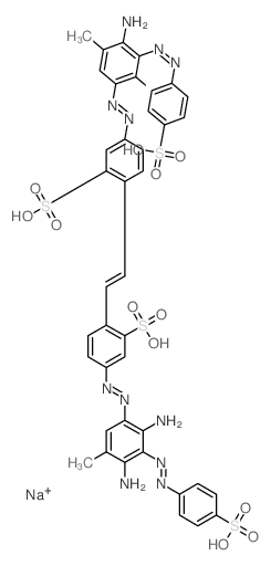 2,2'-Stilbenedisulfonicacid, 4,4'-bis[[4,6-diamino-5-[(p-sulfophenyl)azo]-m-tolyl]azo]-, tetrasodiumsalt (8CI) Structure