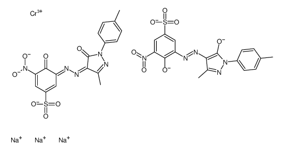 Chromate(3-), bis[3-[[4,5-dihydro-3-methyl- 1-(4-methylphenyl)-5-oxo-1H-pyrazol-4-yl]azo]-4-hydroxy-5-nitrobenzenesulfonato(3-)]-, trisodium结构式