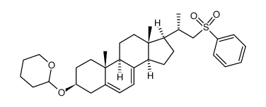 22-phenylsulfonyl-3β-(2H-tetrahydropyran-2-yloxy)-23,24-bisnorchola-5,7-diene Structure