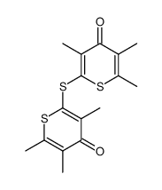 bis(3,5,6-trimethyl-4-oxo-4H-thiopyran-2-yl)sulfide Structure