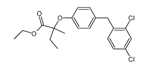 2-[4-(2,4-Dichloro-benzyl)-phenoxy]-2-methyl-butyric acid ethyl ester Structure