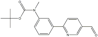 tert-butyl 3-(5-formylpyridin-2-yl)phenylmethylcarbamate结构式