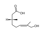 (+)(R)-1-hydroxy-2.6-dimethyl-octen-(2)-oic acid-(8) Structure