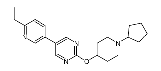 2-(1-cyclopentylpiperidin-4-yl)oxy-5-(6-ethylpyridin-3-yl)pyrimidine结构式