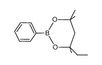 (R)-4-ethyl-4,6,6-trimethyl-2-phenyl-1,3,2-dioxaborinane结构式