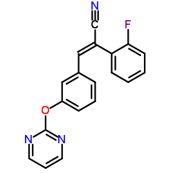 (E)-2-(2-FLUOROPHENYL)-3-[3-(2-PYRIMIDINYLOXY)PHENYL]-2-PROPENENITRILE结构式