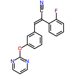 (E)-2-(2-FLUOROPHENYL)-3-[3-(2-PYRIMIDINYLOXY)PHENYL]-2-PROPENENITRILE structure