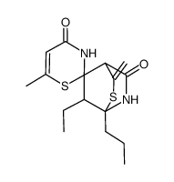 3-ethyl-6'-methyl-6-methylene-4-propyl-5-thia-8-azaspiro[bicyclo[2.2.2]octane-2,2'-[1,3]thiazine]-4',7(3'H)-dione结构式