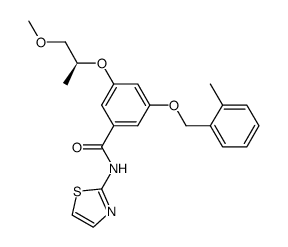 3-{((1S)-2-methoxy-1-methylethyl)oxy}-5-{[(2-methylphenyl)methyl]oxy}-N-1,3-thiazol-2-ylbenzamide Structure