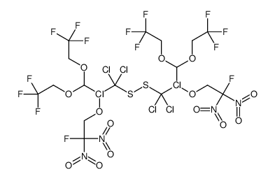 bis(2,2,2-trifluoroethoxy)methyl-[[[[bis(2,2,2-trifluoroethoxy)methyl-(2-fluoro-2,2-dinitroethoxy)-λ3-chloranyl]-dichloromethyl]disulfanyl]-dichloromethyl]-(2-fluoro-2,2-dinitroethoxy)-λ3-chlorane Structure