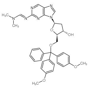 5'-o-(dimethoxytrityl)-2-(dimethylaminomethylidene-amino)purine-2'-deoxyriboside结构式