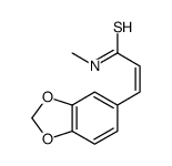 (E)-3-(1,3-benzodioxol-5-yl)-N-methylprop-2-enethioamide结构式