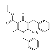 2-Amino-1,3-dibenzyl-5-ethoxycarbonyl-6-methyl-1H,4H-pyridin-4-on Structure