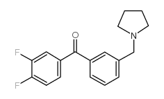 3,4-DIFLUORO-3'-PYRROLIDINOMETHYL BENZOPHENONE structure