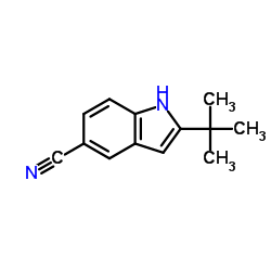 2-(2-Methyl-2-propanyl)-1H-indole-5-carbonitrile结构式
