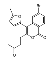 6-bromo-4-(5-methylfuran-2-yl)-3-(3-oxobutyl)isochromen-1-one结构式