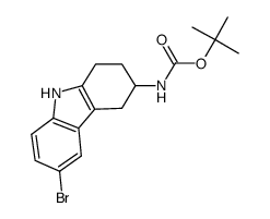 6-bromo-2,3,4,9-tetrahydro-1H-carbazol-3-yl-carbamic acid tert-butyl ester结构式