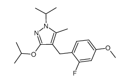 1-(1-methylethyl)-3-(1-methylethoxy)-4-[(2-fluoro-4-methoxyphenyl)-methyl]-5-methyl-pyrazole结构式