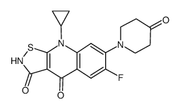 9-cyclopropyl-6-fluoro-7-(4-oxopiperidin-1-yl)isothiazolo[5,4-b]quinoline-3,4(2H,9H)-dione结构式