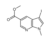 Methyl 3-iodo-1-methyl-1H-pyrrolo[2,3-b]pyridine-5-carboxylate结构式