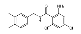 2-amino-4,6-dichloro-N-(3,4-dimethyl-benzyl)-benzamide结构式