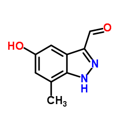 5-Hydroxy-7-methyl-1H-indazole-3-carbaldehyde结构式