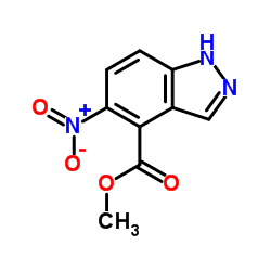 Methyl 5-nitro-1H-indazole-4-carboxylate结构式