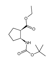 (1R,2S)-2-(Boc-氨基)环戊烷甲酸乙酯结构式