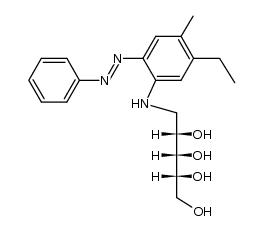 1-(5-ethyl-4-methyl-2-phenylazo-anilino)-D-1-deoxy-ribitol结构式