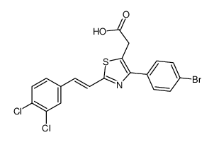 2-[4-(4-bromophenyl)-2-[(E)-2-(3,4-dichlorophenyl)ethenyl]-1,3-thiazol-5-yl]acetic acid Structure