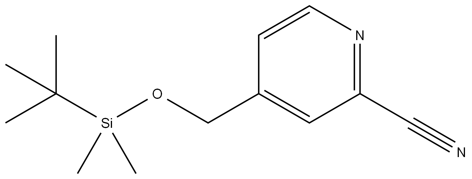 2-cyano-4-((tert-butyldimethylsilyloxy)methyl)pyridine Structure