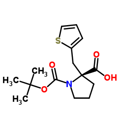 BOC-(S)-ALPHA-(2-THIOPHENYLMETHYL)-PROLINE structure