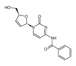 N(4)-benzoyl-2',3'-dideoxy-2',3'-didehydrocytidine structure