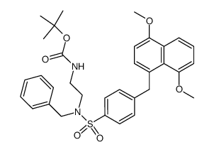 tert-butyl (2-((N-benzyl-4-((4,8-dimethoxynaphthalen-1-yl)methyl)phenyl)sulfonamido)ethyl)carbamate结构式