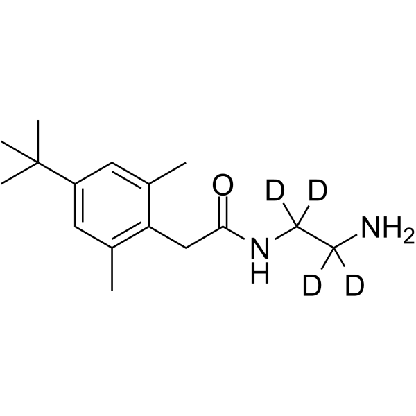 N-(2-Aminoethyl)-4-(1,1-dimethylethyl)-2,6-dimethylbenzeneacetamide-d4 Structure