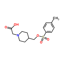 [4-({[(4-Methylphenyl)sulfonyl]oxy}methyl)-1-piperidinyl]acetic acid结构式