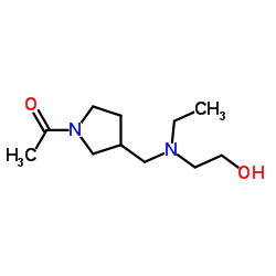 1-(3-{[Ethyl(2-hydroxyethyl)amino]methyl}-1-pyrrolidinyl)ethanone结构式