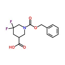 1-[(苄氧基)羰基] -5,5-二氟哌啶-3-羧酸结构式